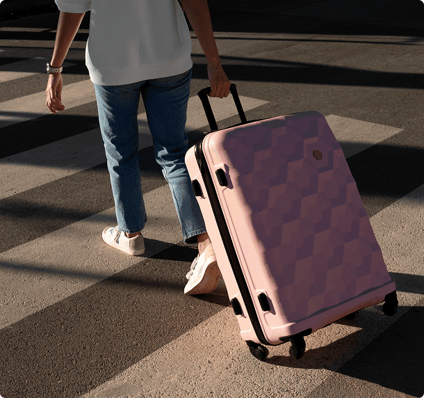 Traveler with suitcase